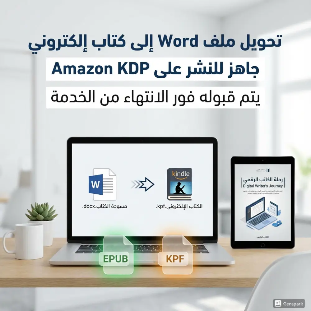 تحويل ملف ال Word إلي كتاب إلكتروني جاهز للنشر علي أمازون KDP، وبأقل سعر علي الإطلاق.