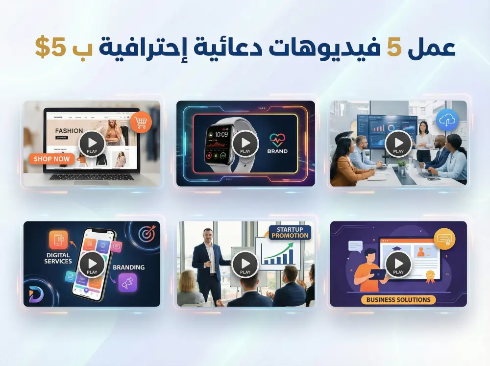 عمل 5 فيديوهات دعائية إحترافية بـ 5$