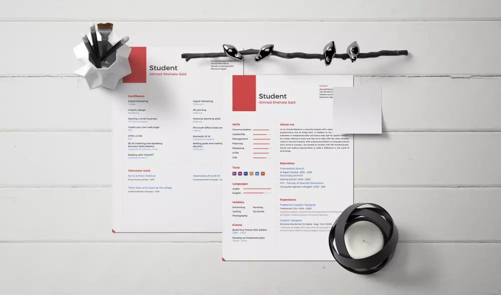 تصميم سيرة ذاتية عالية الجودة