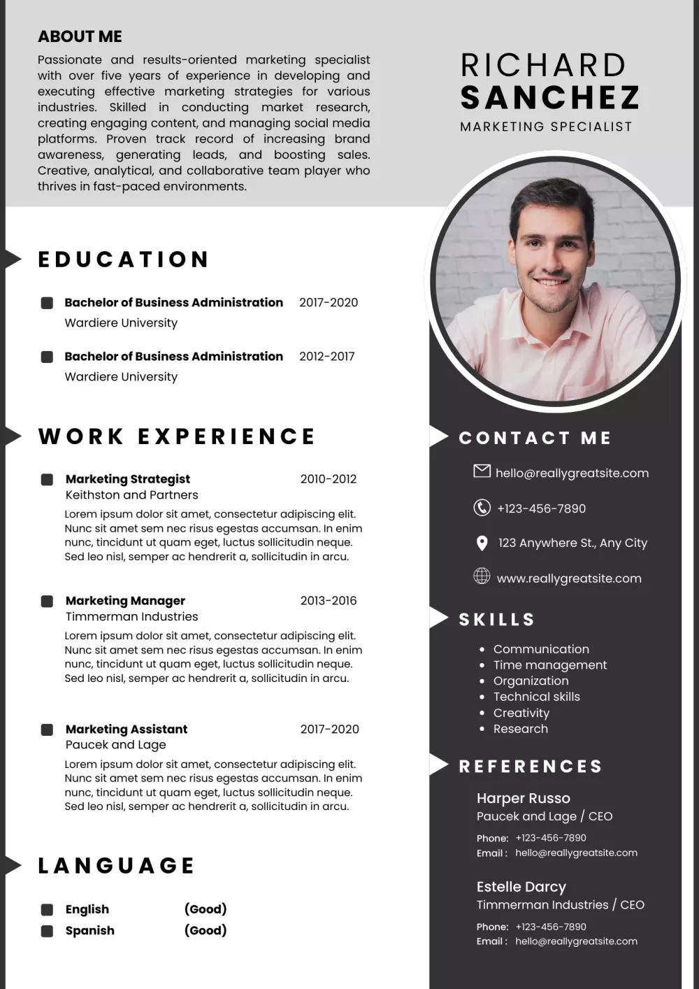 تصميم سيرة ذاتية باحترافة لقبول الوظيفة