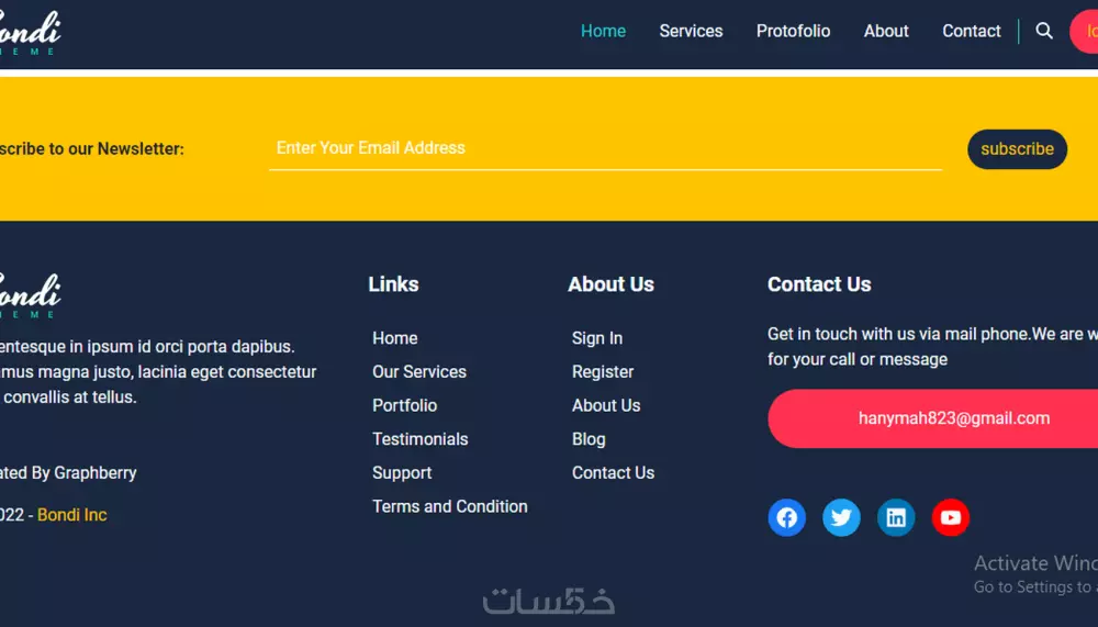 صفحة هبوط Landing Page Using Html5,Css3 and Bootstrap