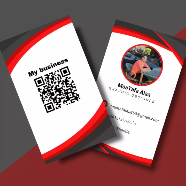 بطاقة اعمال عمودية (وجهان)