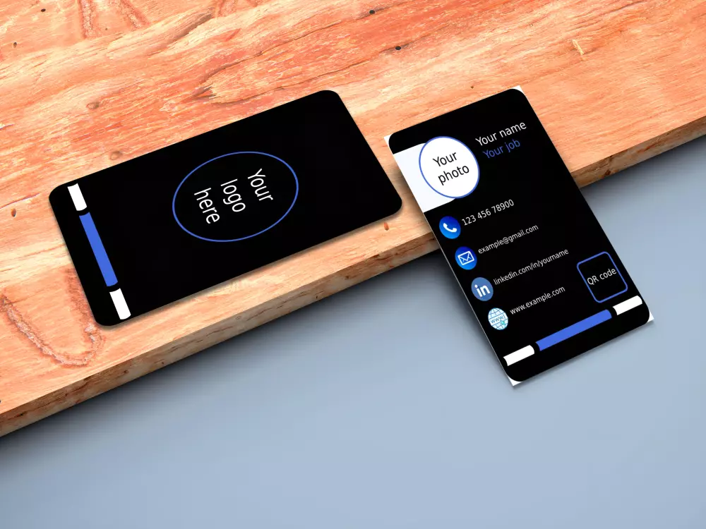 بطاقة اعمال عمودية وجهين