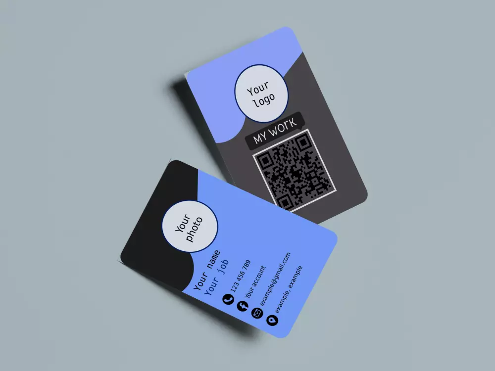 بطاقة اعمال عمودية وجهين