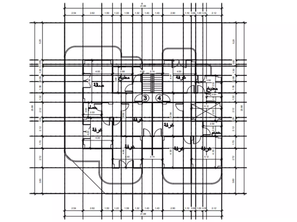 تصميم بلانات اوتوكاد و ريفيت 2D لعمارة سكنية