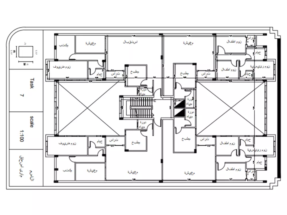 تصميم بلانات اوتوكاد و ريفيت 2D لعمارة سكنية