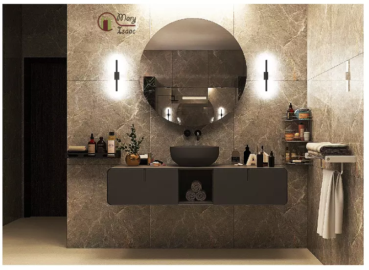 تصميم ديكور داخلى مميز لمطبخ وحمام شقة