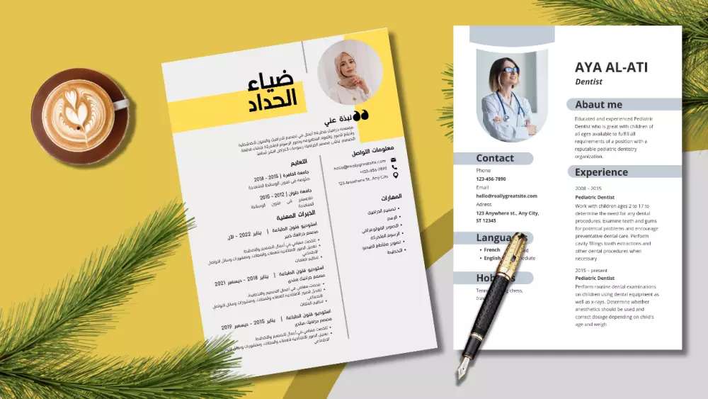 تصميم السيرة الذاتية cv بطريقة احترافية
