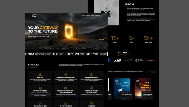 تصميم صفحه هبوط Landing Page بتصميمات عصريه Responsive