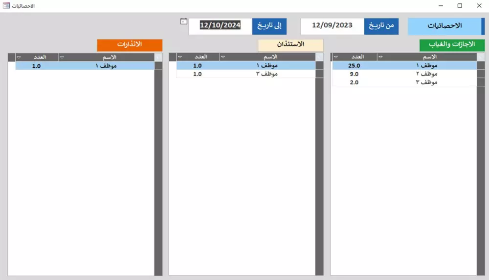 برنامج شئون الموظفين حضور وانصراف وحساب أجور