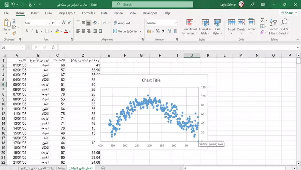 ادخال و فرز البيانات على الاكسل