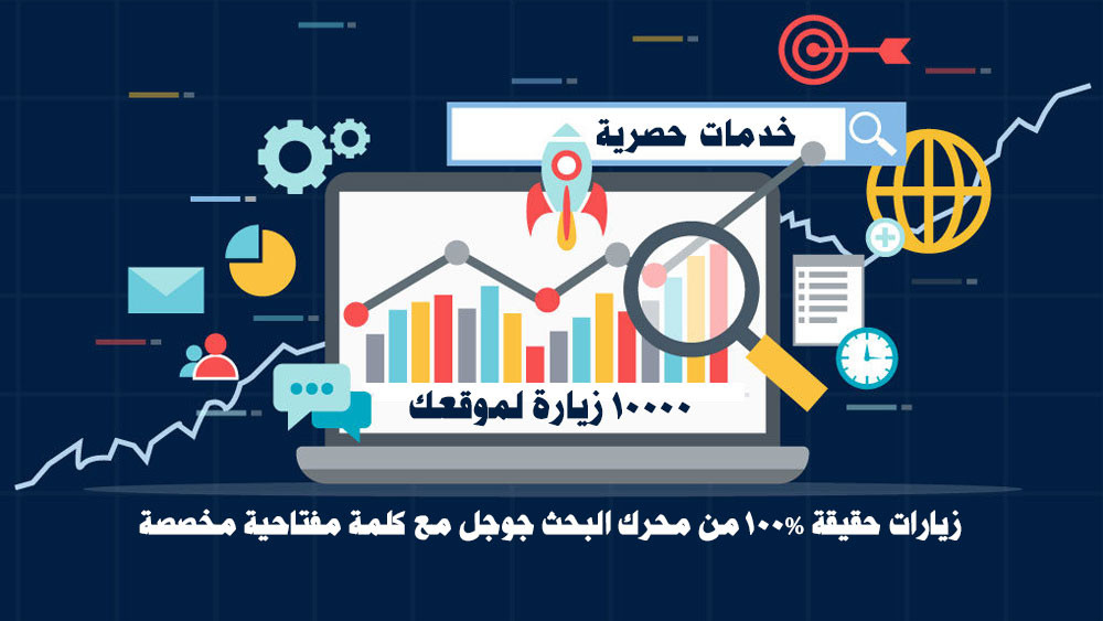 سأقدم لك 10000 زيارة حقيقة 100% لموقعك من محرك البحث جوجل مع كلمة مفتاحية مخصصة