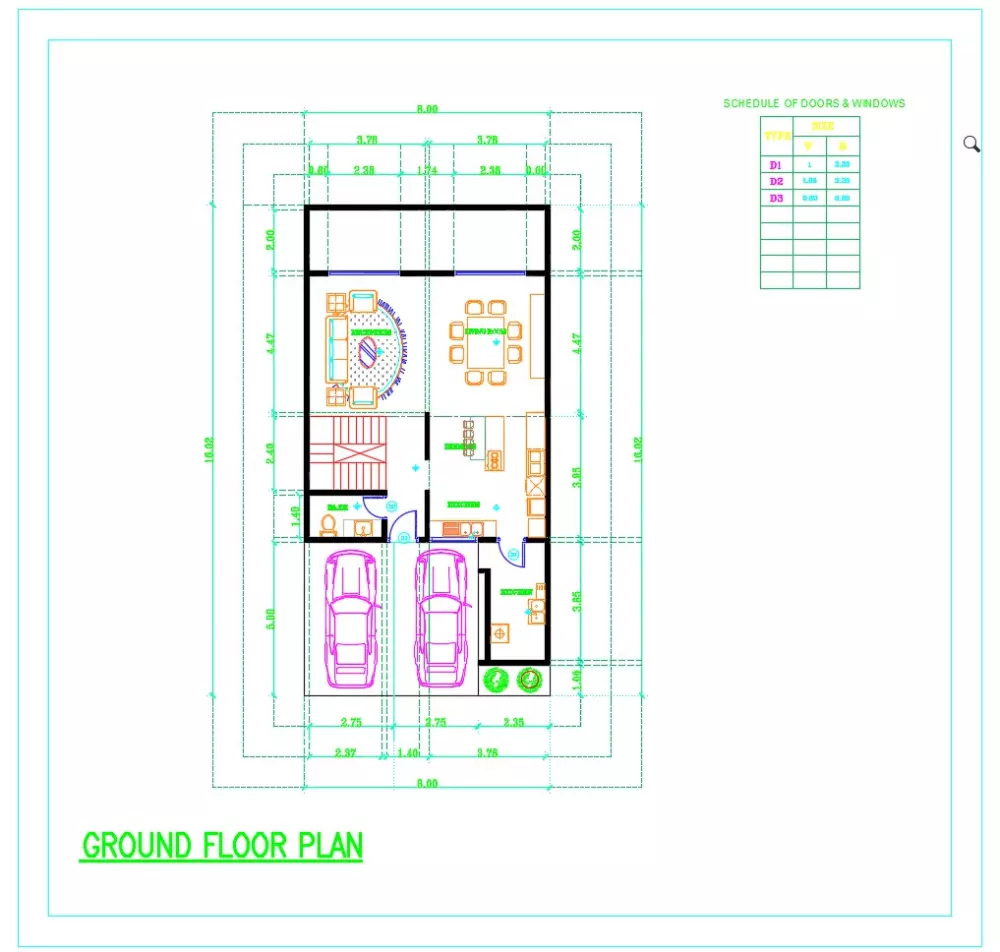 رسم مخططات أوتوكاد 2d plan