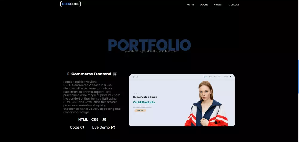 برمجة وتطوير موقع معرض اعمال شخصي HTML CSS JS
