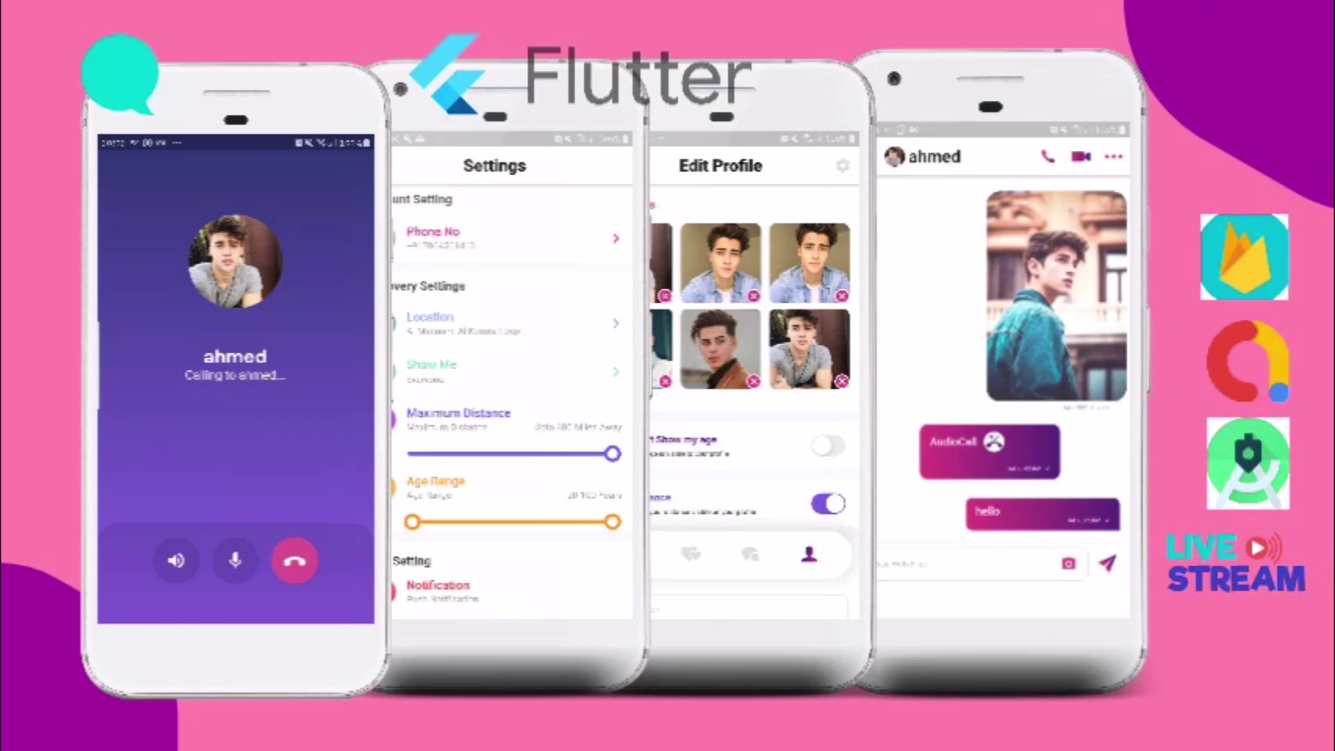 انشاء تطبيق شات لايف متكامل باستخدام فلاتر