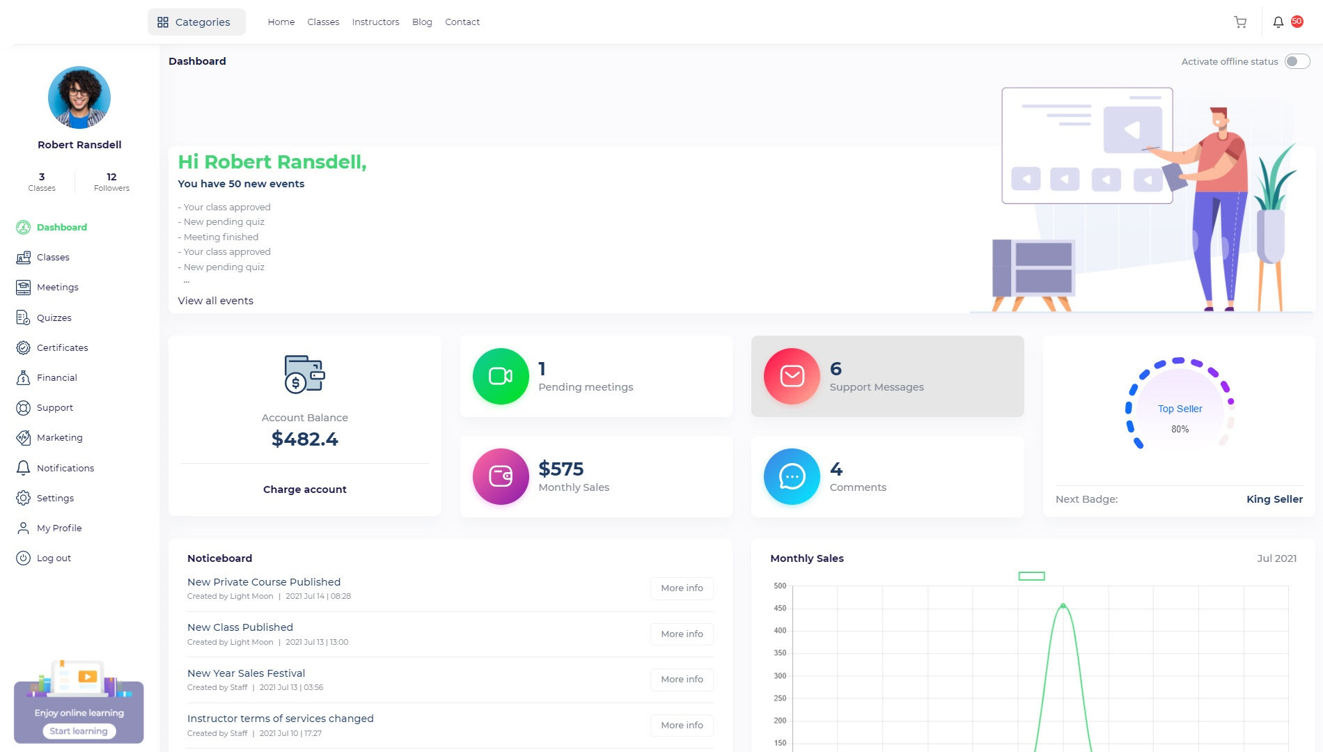 تصميم وبرمجة منصة تعليمية متكاملة