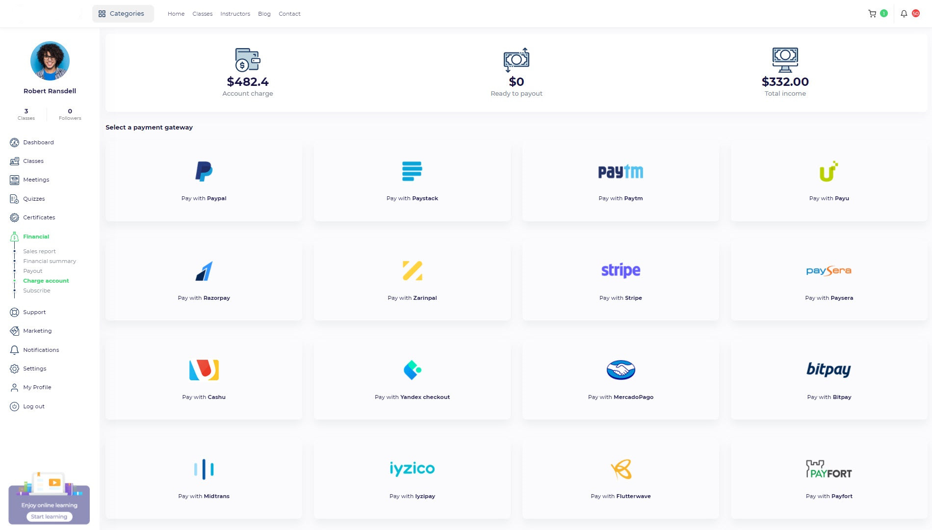 تصميم وبرمجة منصة تعليمية متكاملة