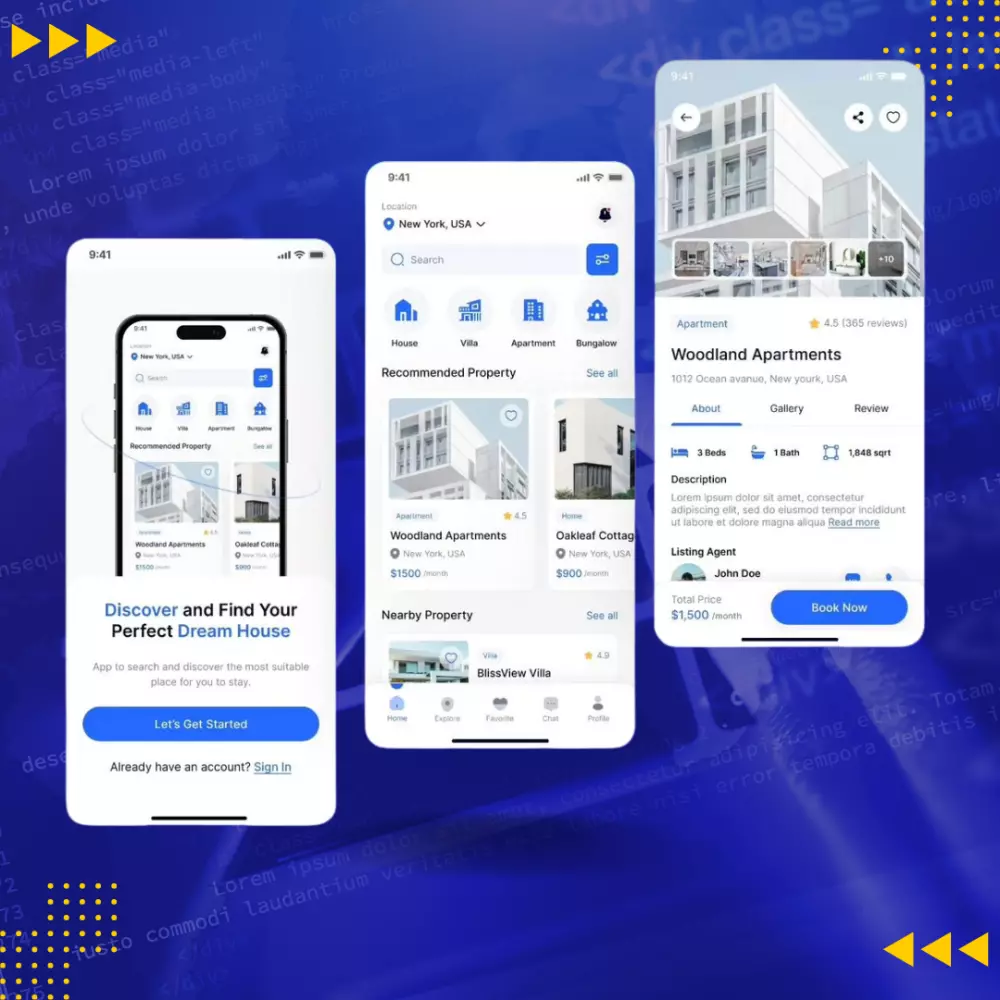 تصميم منصة بيع عقارات متكامله
