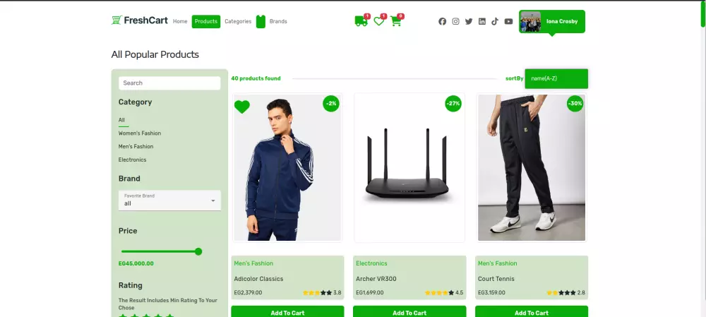 موقع ويب متكامل للتجارة الإلكترونية