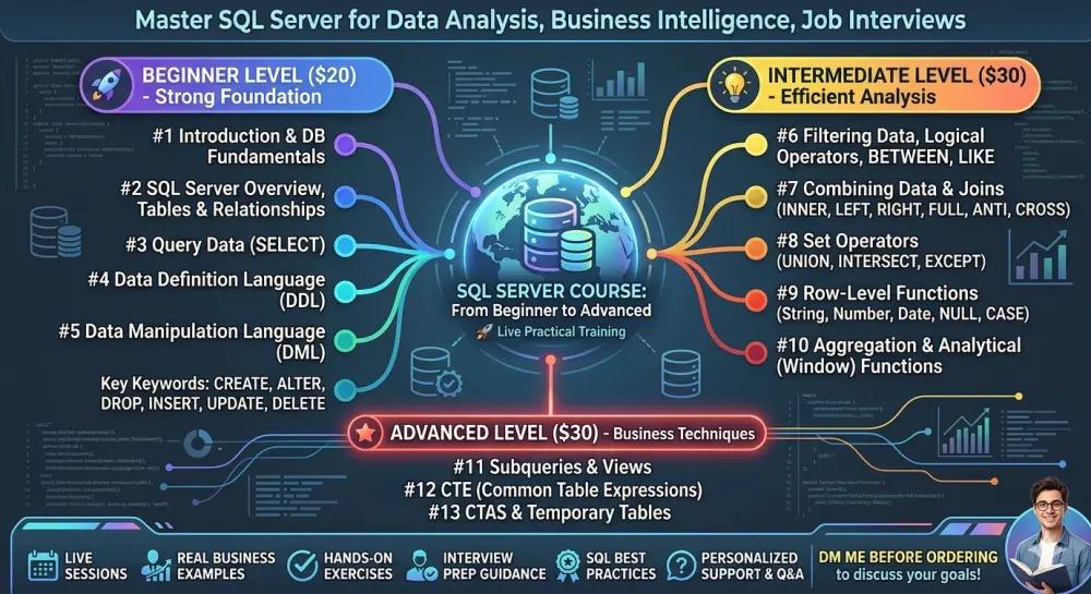 Learn SQL Server From Beginner to Advanced | Practical Training & Real Exercises
