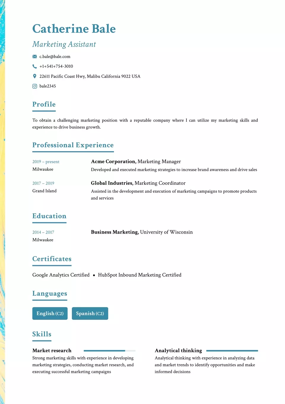 تصميم سيرة ذاتية CV بشكل احترافي وجذاب  واضافة روابط فعالة خاصه بك