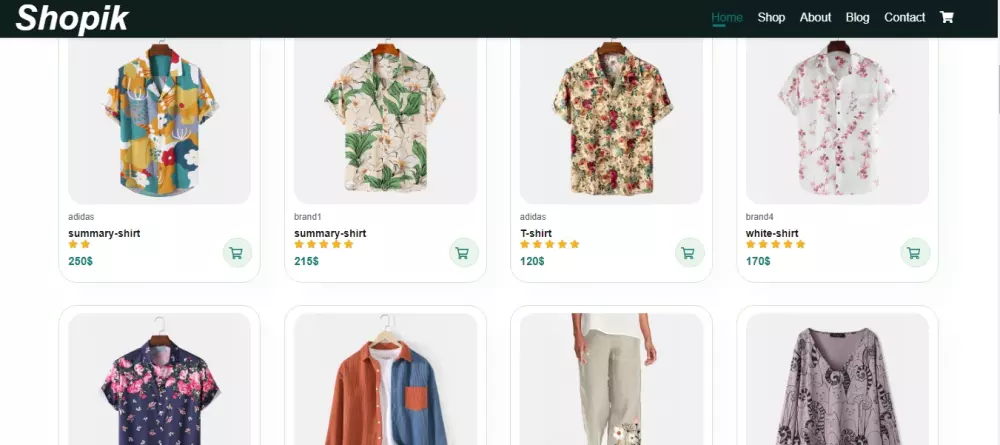 انشاء موقع الكتروني تجاري مكون من 6 صفحات