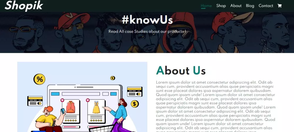 انشاء موقع الكتروني تجاري مكون من 6 صفحات