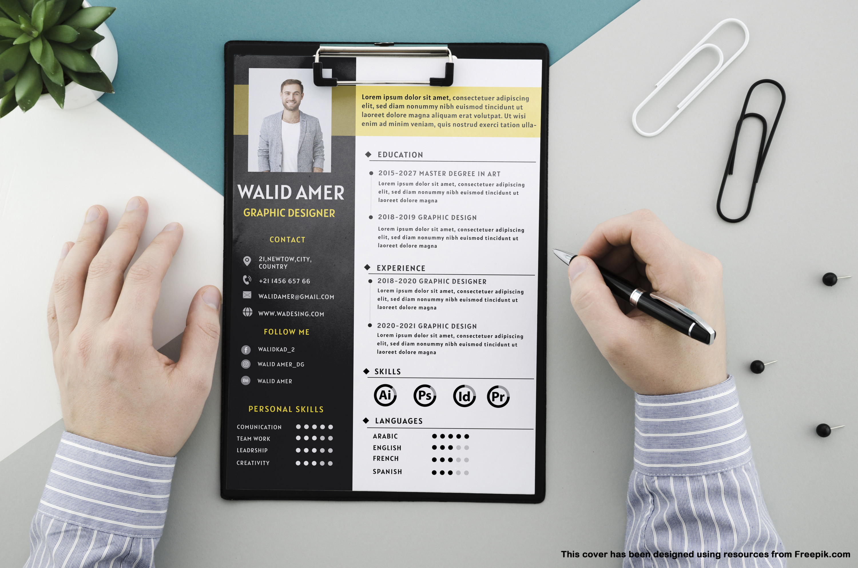 تصميم سيرة ذاتية CV بشكل احترافى ومميز