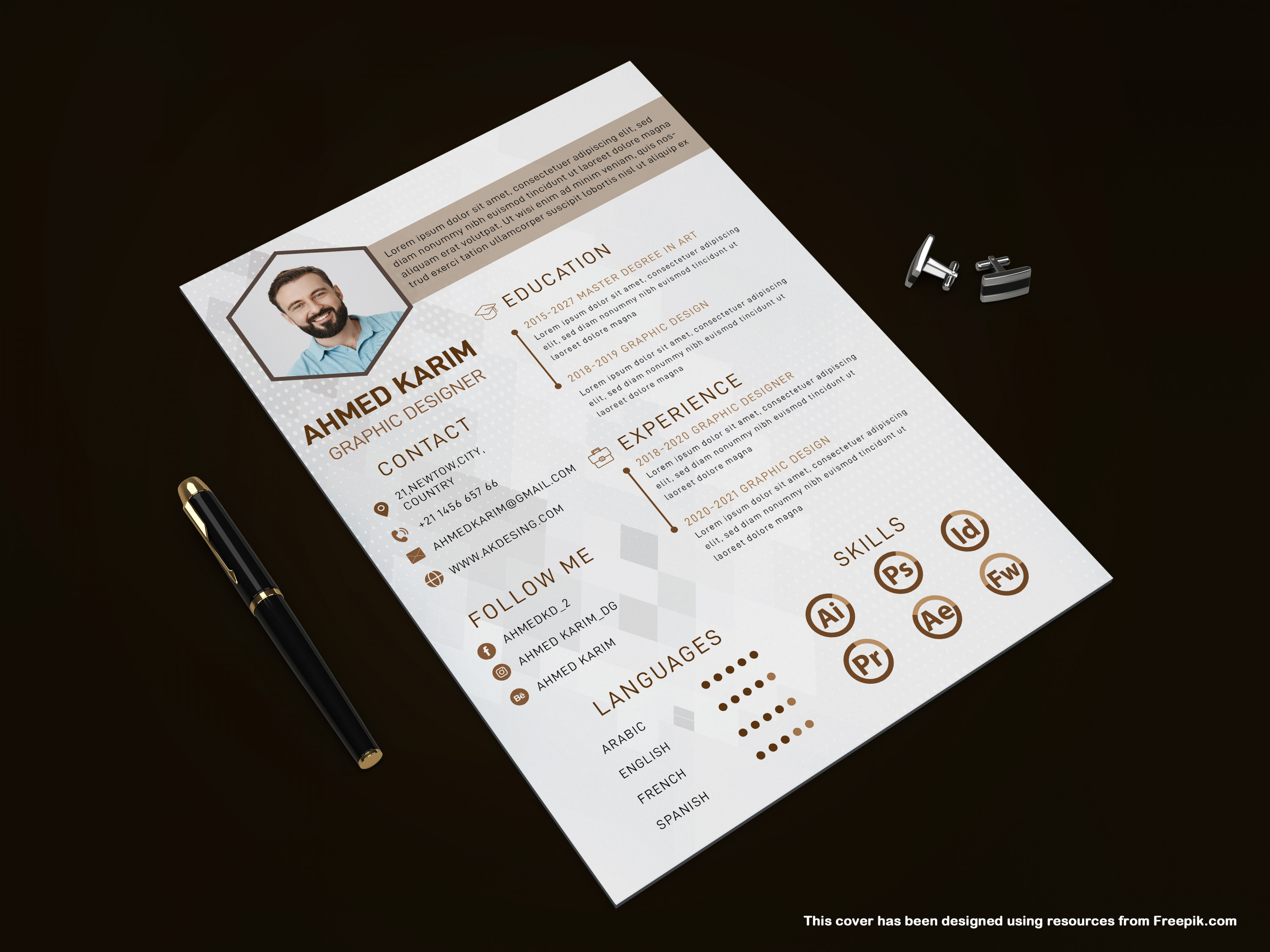 تصميم سيرة ذاتية CV بشكل احترافى ومميز