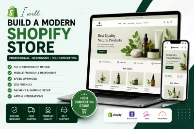 سأقوم بإنشاء وتطوير متجر Shopify احترافي يساعد علامتك التجارية على زيادة المبيعات وتحسين تجربة العملاء