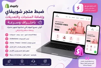 ضبط متجر Shopify وإضافة المنتجات وتنسيق المتجر باحترافية