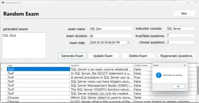تطوير تطبيق اختبارات وامتحانات ديسكتوب (Quiz App) احترافي بـ C# / .NET