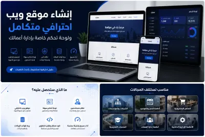 صورة العمل إنشاء موقع ويب احترافي متكامل ولوحة تحكم خاصة بإدارة أعمالك