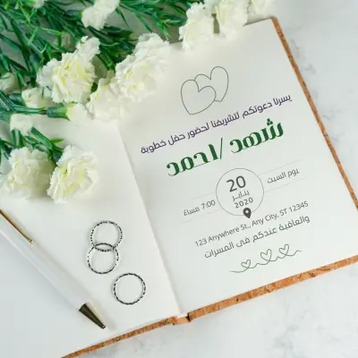 تصميم دعوات زفاف احترافية
