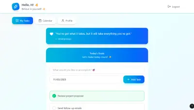 تصميم واجهة ويب لتطبيق قائمة مهام (To-Do List) عصرية وجذابة على Figma