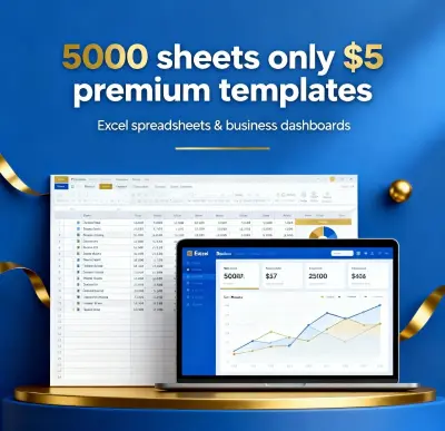 حزمة من ٥٠٠٠ شيت إكسيل قابل للتعديل والتخصيص