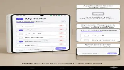 تصميم وبرمجة تطبيق إدارة مهام (To-Do List) احترافي وعصري