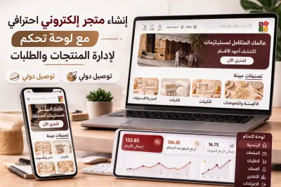 سأقوم بإنشاء متجر إلكتروني احترافي مع لوحة تحكم لإدارة المنتجات والطلبات
