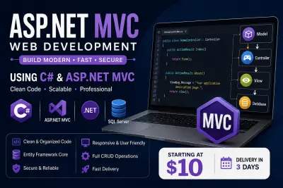 سأقوم بتطوير موقع ويب بسيط باستخدام ASP.NET MVC وC#