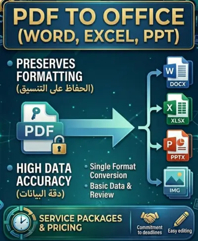 تحويل ملفات PDF إلى Word / Excel / PowerPoint بدقة عالية مع الحفاظ على التنسيق