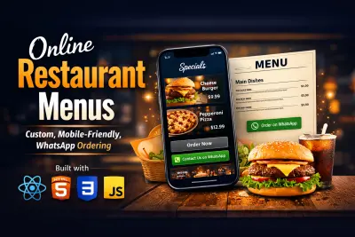 مينيو مطاعم ذكي أونلاين مع حجز وطلب من واتساب