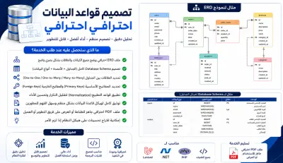 تصميم ERD وقاعدة بيانات احترافية لأي نظام