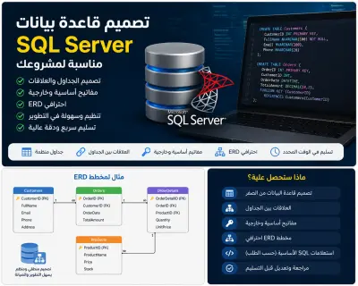 تصميم وبناء قاعدة بيانات SQL Server احترافية لمشروعك