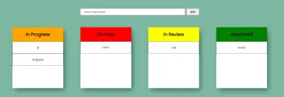 طبيق ويب بميزة السحب والإفلات يتيح للمستخدمين سحب عناصر وإفلاتها لتغيير ترتيبها أو نقلها بين قوائم/أقسام بشكل سلس وتفاعلي.
