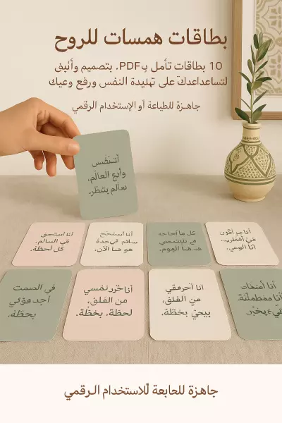 بطاقات تأمل رقمية (همسات خفيفة للروح )