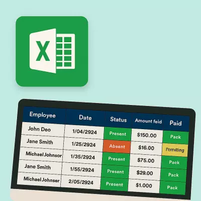 إنشاء جدول Excel احترافي لتتبع الحضور والغياب وإدارة المدفوعات بوضوح وسهولة