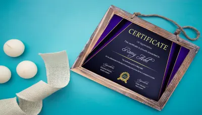 تصميم شهادة شكر وتقدير احترافية