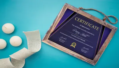 تصميم شهادة شكر وتقدير احترافية