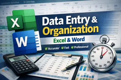 إدخال وتنظيم حتى 500 صف بيانات في Excel و Word بدقة عالية