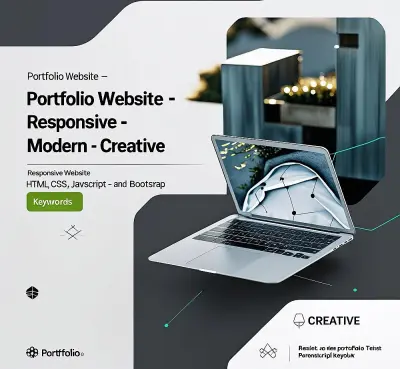 سأقوم بتصميم بورتفوليو شخصي احترافي ومتجاوب باستخدام HTML, CSS, JavaScript
